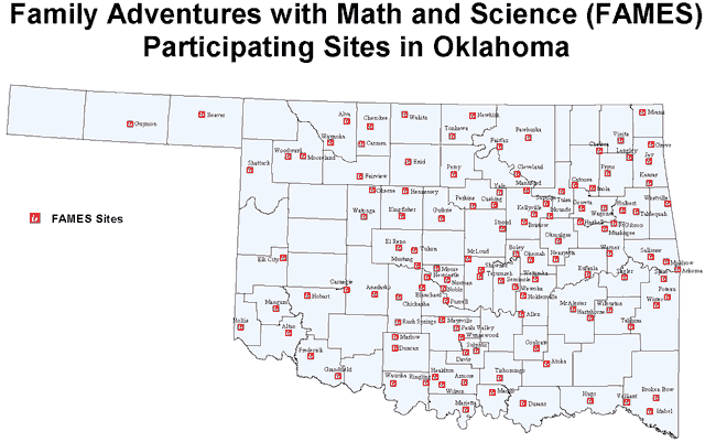 map of FAMES participant in Oklahoma