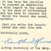 click here to see full-sized letter from Franklen D. Roosevelt about USS Oklahoma